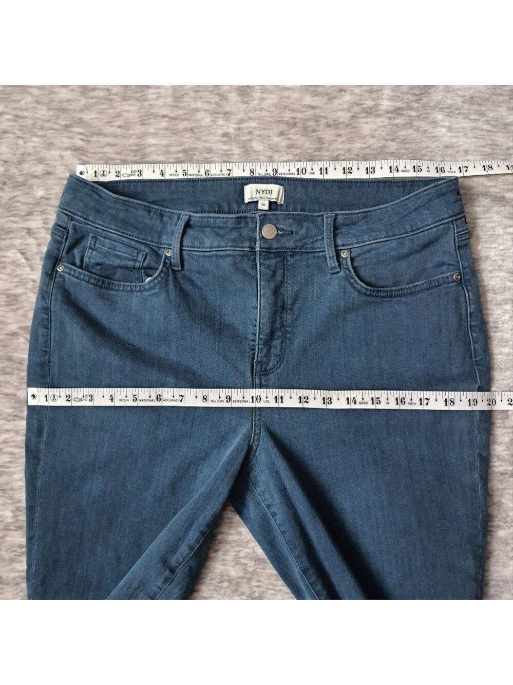 NYDJ Monroe Crop Jeans Stretch Cuffed Womens 14 Blue Jeans - Picture 14 of 15